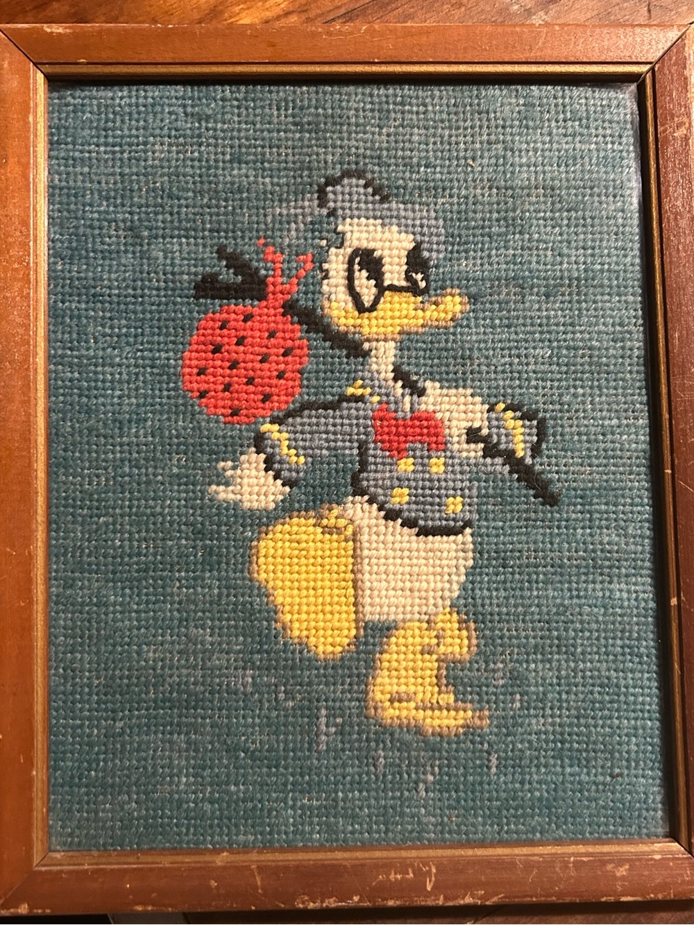 Vintage Needlepoint Donald Duck
